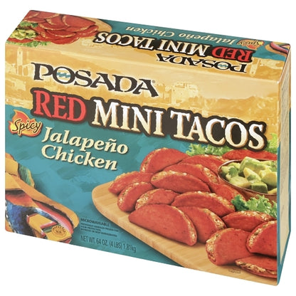 Posada Red Jalapeno Mini Tacos, 4 x 4 lb Case - Prepared Foods