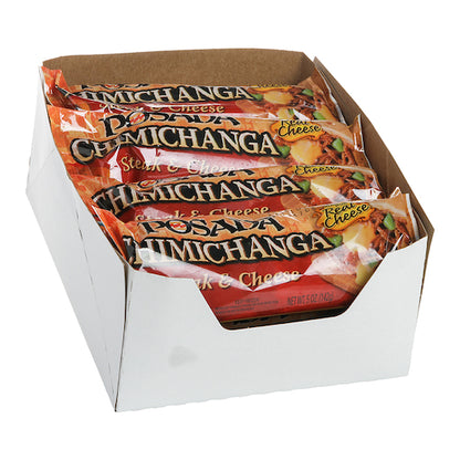 Posada Shredded Beef Steak & Cheese Chimichangas, 24 x 5 oz Case - Frozen Meat & Seafood