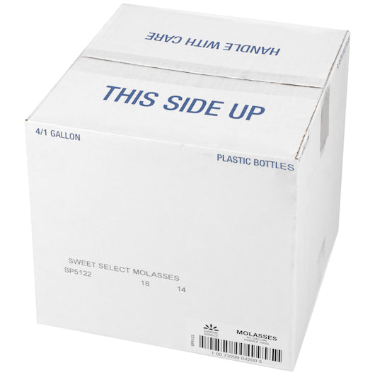 Sweet Select UNSULPHURED JUG Molasses Bulk, 4 x 189.6 oz Case - GS1 closed shipping case image