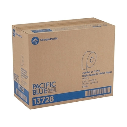 Pacific Blue Basic Acclaim 2-Ply White Jumbo Bath Tissue, 8 x 1 ct Case - DOT product image 3