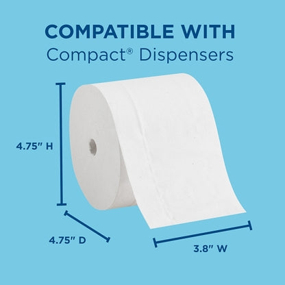 Compact CORELESS BATH TISSUE HIGH CAPACITY SMALL ROLL 2 PLY, 36 x 1 ct Case - DOT product image 6