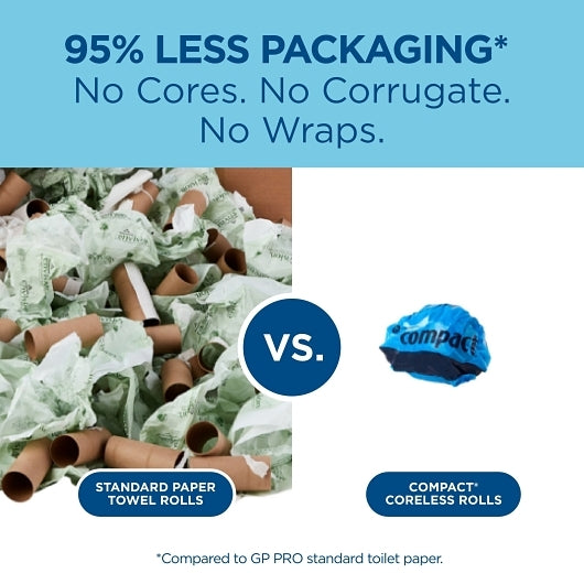 Compact CORELESS BATH TISSUE HIGH CAPACITY SMALL ROLL 2 PLY, 36 x 1 ct Case - DOT product image 8