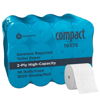 Compact CORELESS BATH TISSUE HIGH CAPACITY SMALL ROLL 2 PLY, 36 x 1 ct Case - DOT product image 5