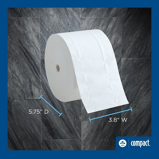 Compact Coreless Big Roll 2 Ply White Bath Tissue, 18 x 1 ct Case - DOT product image 3