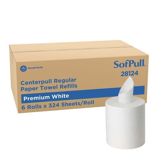 SofPull Premium Towels Centerpull Regular Capacity White, 6 x 1 ct Case - Plates Bowls