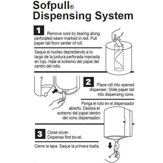 SofPull PAPER TOWEL 1 PLY WHITE CENTER PULL, 8 x 1 ct Case - DOT product image 3