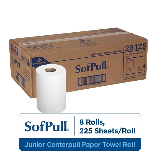 SofPull Paper Towel 1 Ply White Center Pull, 8 x 1 ct Case - Plates Bowls