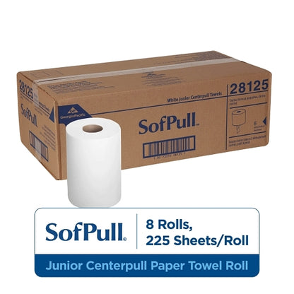SofPull Paper Towel 1 Ply White Center Pull, 8 x 1 ct Case - Plates Bowls