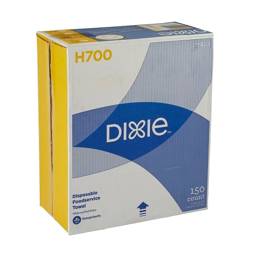 Dixie Gp Pro Disposable Foodservice White & Red Stripe Towel, 1 x 1 ct Case - Janitorial Supplies