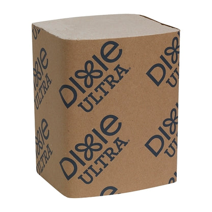 Dixie 6.5 Inch X 9.85 Inch Ultra Interfold Brown 2 Ply Napkin Dispenser Refill, 24 x 1 ct Case - Plates Bowls