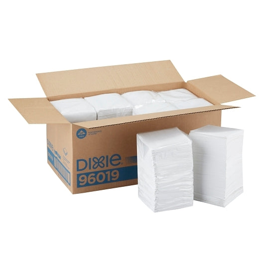 Dixie Square 9.5" 1-Ply White Beverage Napkin 8 count - 500 napkins per bundle, 8 x 1 ct Case - Disposables