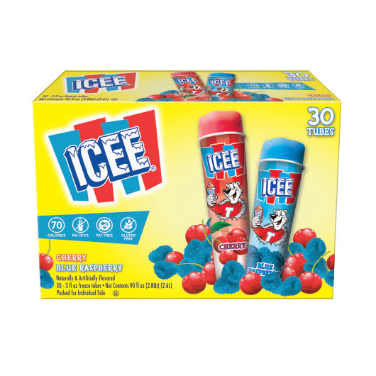 Icee Variety Pack 15 Cherry and 15 Blue Raspberry Tube, 1 x 30 ct Case - DOT product image 3