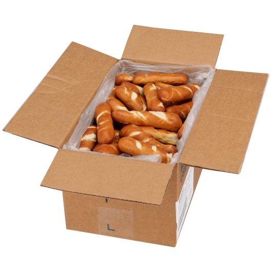 Bavarian Bakery Mini Pretzel Sticks, 100 x 1.2 oz Case - GS1 open-case image