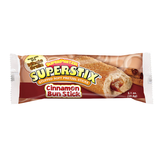 Super Pretzel Whole SuperStix Cinnamon Bun Stuffed Soft Pretzel Stick, 60 x 2.1 oz Case - DOT product image 2