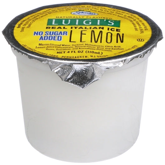Luigi Lemon Italian Ice, 48 x 4 fl oz Case - Frozen Snacks & Appetizers
