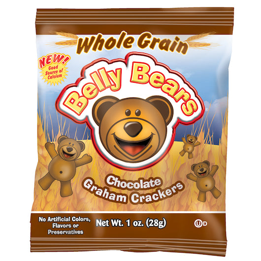 Readi Bake Whole 51% Whole Grain Chocolate Belly Bears Chocolate, 200 x 1 oz Case - Crackers & Grahams
