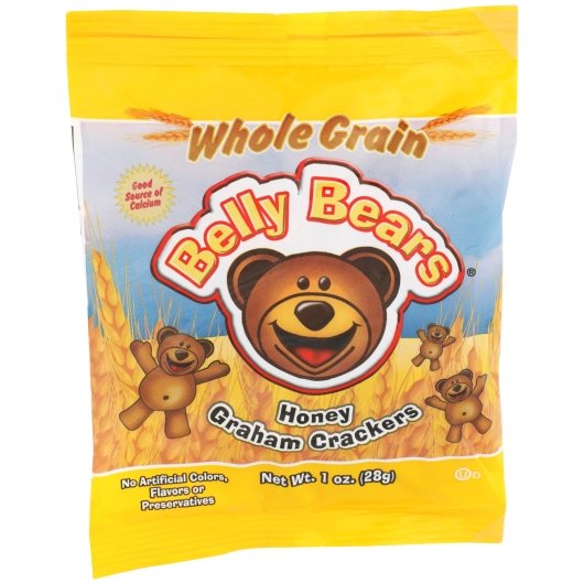 J & J Belly Bears 51% Whole Grain Honey Graham Crackers, 200 x 1 oz Case - DOT product image 4