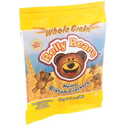 J & J Belly Bears 51% Whole Grain Honey Graham Crackers, 200 x 1 oz Case - DOT product image 5