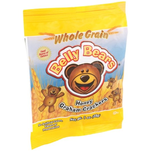 J & J Belly Bears 51% Whole Grain Honey Graham Crackers, 200 x 1 oz Case - DOT product image 6