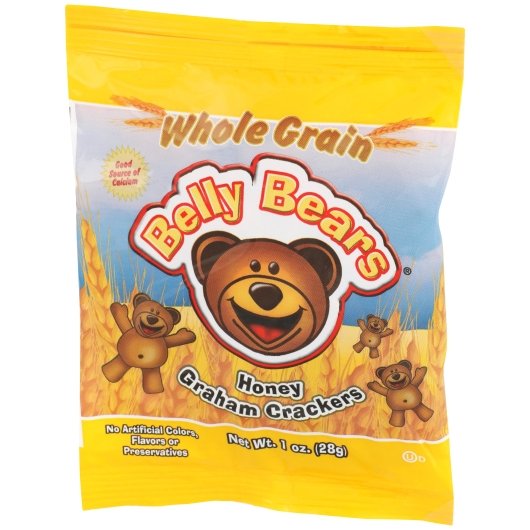 J & J Belly Bears 51% Whole Grain Honey Graham Crackers, 200 x 1 oz Case - DOT product image 7