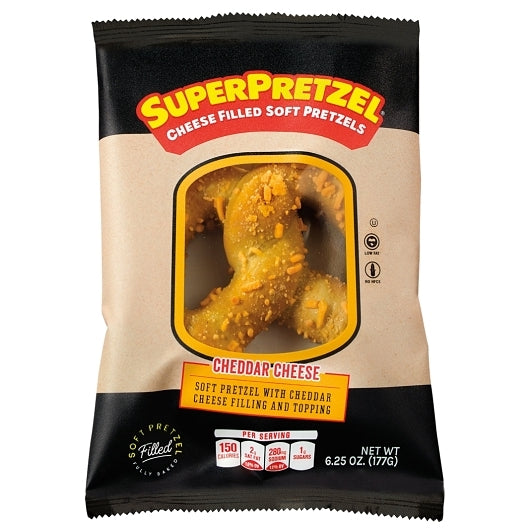 SUPERPRETZEL Cheddar Pretzel, 20 x 1 ct Case - Popcorn, Pretzels & Snack Mix