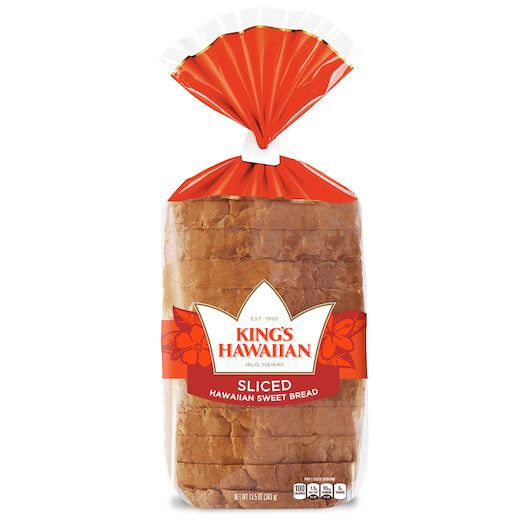 King's Hawaiian Original Sweet Sliced Bread, 8 x 13.5 oz Case - Breads, Rolls & Buns