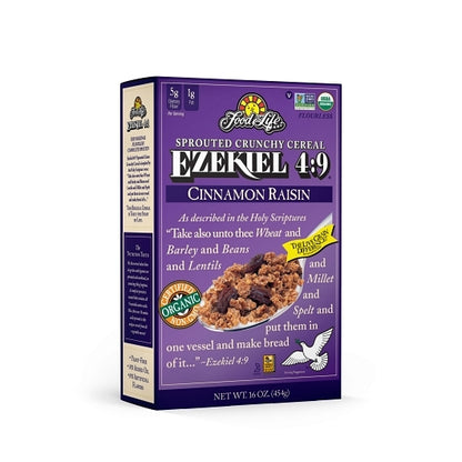 Food For Life Organic Ezekiel 4:9 Sprouted Whole Grain Cinnamon Raisin Cereal, 6 x 16 oz Case - Breakfast Foods