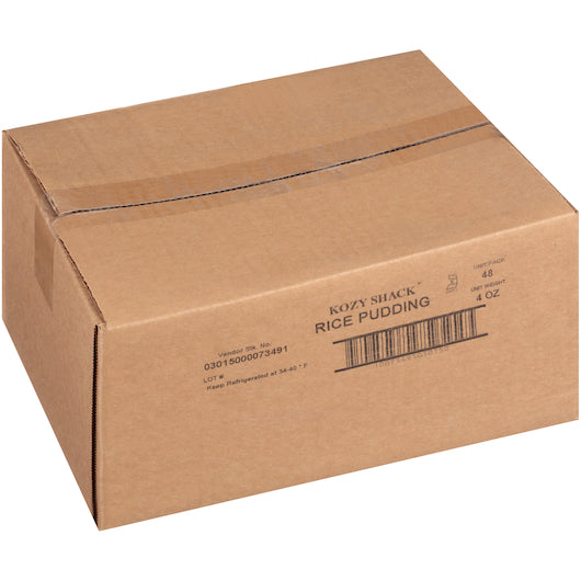 Kozy Shack Rice Pudding, 48 x 4 oz Case - GS1 closed shipping case image