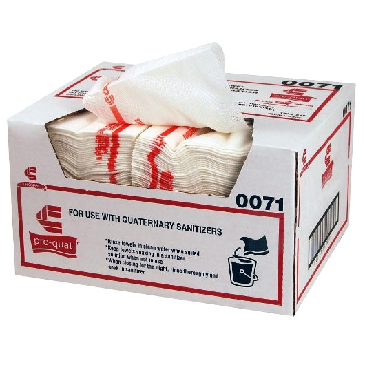 Chicopee Chix 13" X 21" Pro-Quat Foodservice; White With Red Print; Medium-Heavy Duty Towel, 1 x 150 x 1 PC Case - DOT product image 2