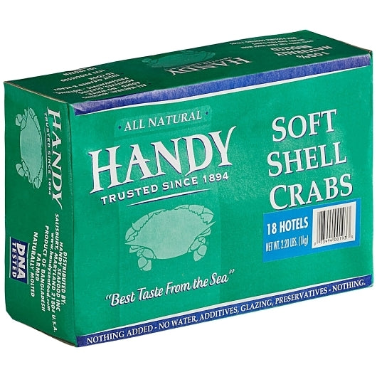 Handy Soft Shell Crabs Hotel Frozen Imported, 4 x 18 each Case - Frozen Meat & Seafood