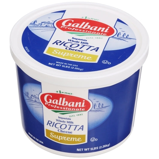 Galbani Whole Milk Supreme Impastata Ricotta, 4 x 5 lb Case - Cheese & Dairy