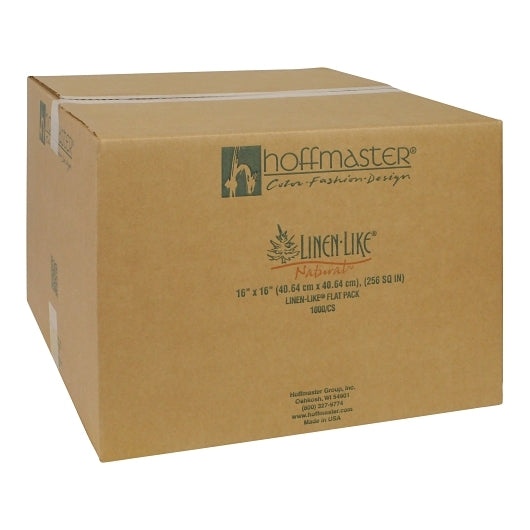 Hoffmaster Flat Packs Linen-Like 16 Inch X 16 Inch Flat Pack Natural Dinner Napkin, 1 x 1000 each Case - DOT product image 4