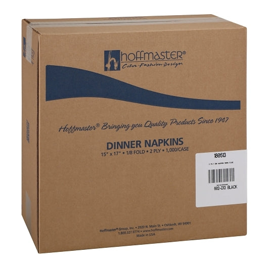 Dinner Napkins 15 Inch X 17 Inch 2 Ply 1/8 Fold Paper Black Dinner Napkin, 8 x 125 each Case - DOT product image 4