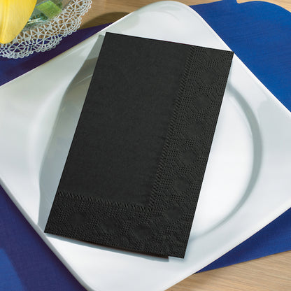 Dinner Napkins 15 Inch X 17 Inch 2 Ply 1/8 Fold Paper Black Dinner Napkin, 8 x 125 each Case - DOT product image 3