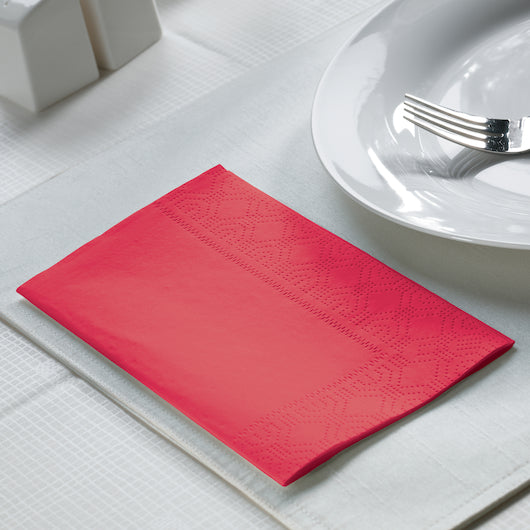 Dinner Napkins 15 Inch X 17 Inch 2 Ply 1/8 Fold Paper Red Dinner Napkin, 8 x 125 each Case - DOT product image 4