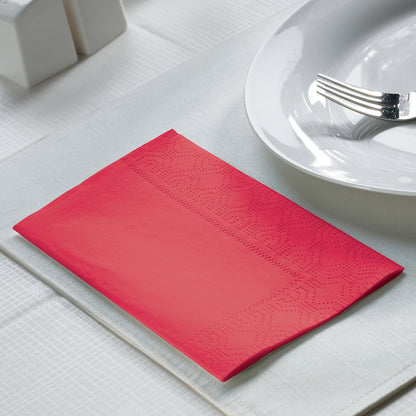 Dinner Napkins 15 Inch X 17 Inch 2 Ply 1/8 Fold Paper Red Dinner Napkin, 8 x 125 each Case - DOT product image 4