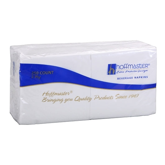 Hoffmaster 9.5 Inch X 9.5 Inch White Napkin Beverage, 12 x 250 each Case - Plates Bowls