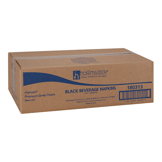 Hoffmaster 9.5 Inch X 9.5 Inch 2 Ply 1/4 Fold Regal Embossed Black Beverage Napkin, 4 x 250 each Case - DOT product image 2