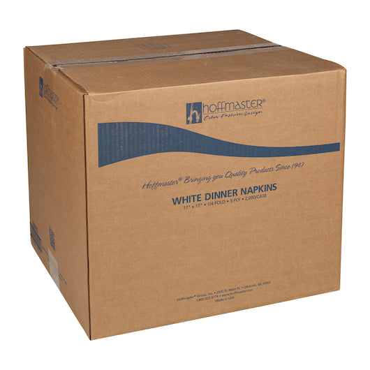 Hoffmaster 17 Inch X 17 Inch 3 Ply 1/4 Fold Paper White Dinner Napkin, 20 x 100 each Case - DOT product image 2