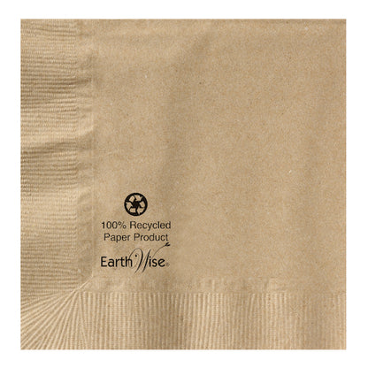 Hoffmaster Earth Wise 10 Inch X 10 Inch 2 Ply 100% Recycled Kraft Beverage Napkin, 12 x 250 each Case - DOT product image 3