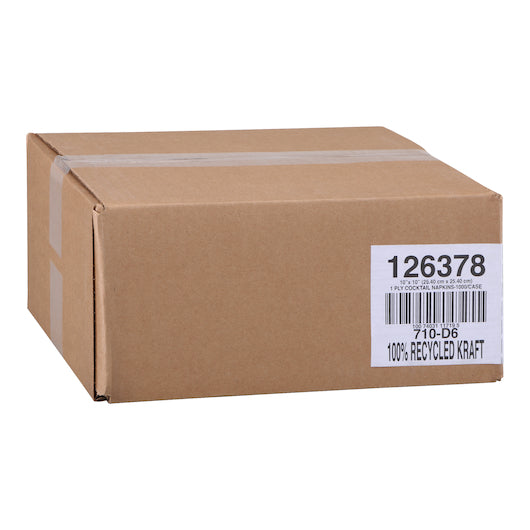 Hoffmaster 10 Inch X 10 Inch 1 ply 100% Recycled Kraft Beverage Napkin, 4 x 250 each Case - DOT product image 2