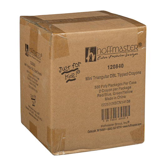 Hoffmaster Mini Triangular Double Tip Red-Blue And Yellow-Green Crayon, 500 x 2 each Case - DOT product image 3