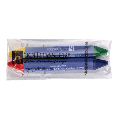 Hoffmaster Mini Triangular Double Tip Red-Blue And Yellow-Green Crayon, 500 x 2 each Case - Plates Bowls