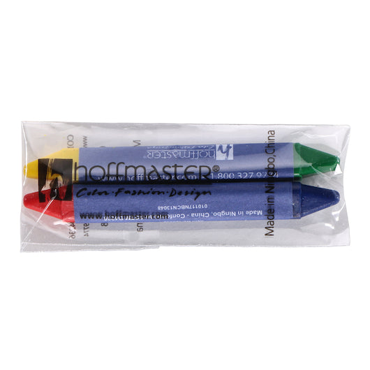 Hoffmaster Mini Triangular Double Tip Red-Blue And Yellow-Green Crayon, 500 x 2 each Case - Plates Bowls