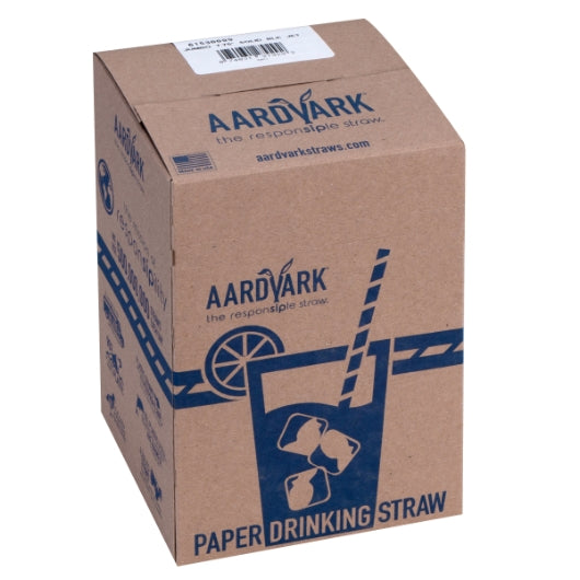 Aardvark Paper Straw; Black Jumbo Wrapped 7.75", 8 x 400 each Case - Plates Bowls