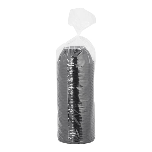 WNA-Comet 3sh High Heat Plastic Dessert Black 6 oz, 20 x 50 each Case - Disposables