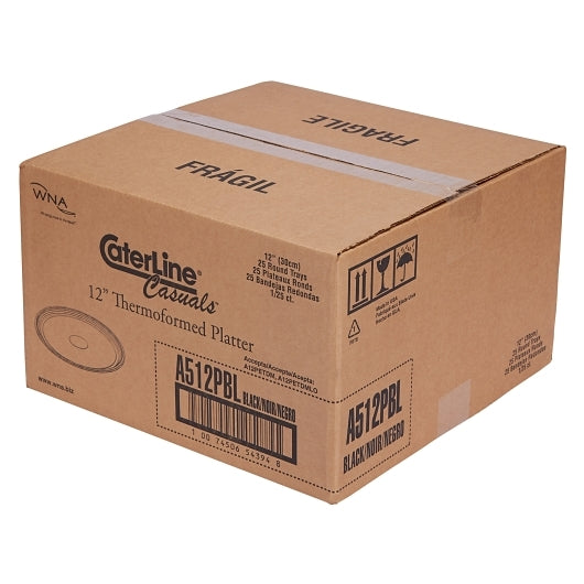 WNA Comet 12" Thermo Round Black Tray, 1 x 25 each Case - GS1 closed shipping case image