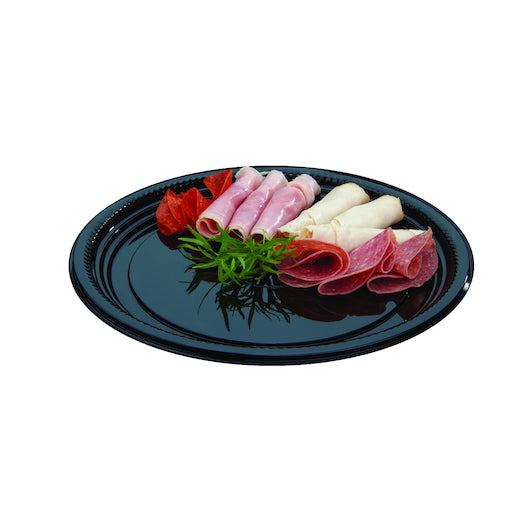 WNA Comet 12" Thermo Round Black Tray, 1 x 25 each Case - GS1 styled product image