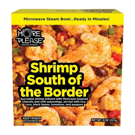 More Please South Of The Border Shrimp Microwaveable Bowl, 9 x 8 oz Case - Frozen Meat & Seafood