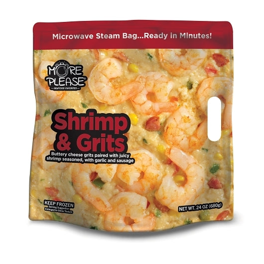 More Please Shrimp & Grits Entree Bag, 6 x 1.5 lb Case - Frozen Meat & Seafood